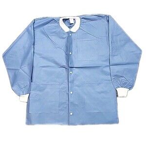 Lab Coats Maxcare Extra-safe  S Lot of 40 Knit Cuffs Blue Hip Length